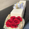 6 beautiful long stem red roses in our special box.