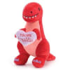 Red T-Rex Dinosaur holding a purple heart saying " You are T-Riffic"