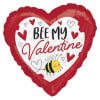 This charming 18" heart-shaped mylar balloon features the playful message "Bee My