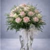 12 pink &amp; 12 white roses with greenery and lots of bling