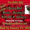 These dozen red roses are a classic! Perfect romantic gift for Valentine's