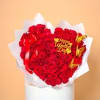 A breathtaking heart-shaped arrangement crafted from luxurious red roses, symbolizing deep love