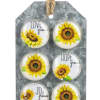 SUNFLOWER MAGNET 
Glass/Metal
3 1/2" W. x 1/2" D. x 5 3/4" H.
Multi
CBK
Magnetic.
1