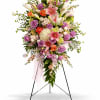 Standing Funeral Spray with Pink Lilies &amp; Lavender Roses

This graceful standing funeral
