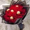 A romantic fusion of passion and indulgence. This luxurious bouquet features vibrant