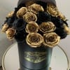 Black and Gold painted Fresh roses in our Signature Box