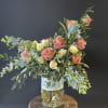 This lovely bouquet is a wonderful mantle piece, entryway piece, or even