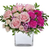 Make V-day sparkle with this fabulously feminine bouquet ..Pink roses symbolize admiration