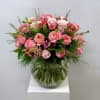 Imagine a stunning flower arrangement that combines the delicate beauty of pink