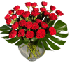 Two dozen premium &lsquo;monster&rsquo; red roses create a bold, luxurious display, paired