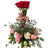 Long stem Red Roses, Pink Roses, Hydrangea with greenery