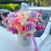 Perfect mix of roses, hydrangeas, stocks, carnations, lisianthus and other flowers 