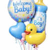 Welcome a newborn in style with our Baby Boy Balloon Bouquet, featuring