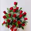 An exquisite arrangement of red roses, a symbol of love and passion