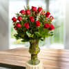 This extra large arrangement is composed with four dozens of red roses