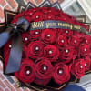 Proposal Bouquet of 50 red roses with Will you marry me banner