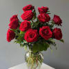 One Dozen of Our Classic 50cm standard stem Red Roses. Comes with
