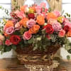 90 roses arranged in a basket. beautiful arrangement for any occasion
basket may