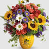 Wish them well with this bright, beautiful bouquet! From orange roses and