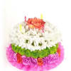 The slice of happiness! This birthday cake bouquet of Roses, mini carnations