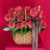 Brighten any space with our Elegant Flower basket Arrangement! Bursting with vibrant