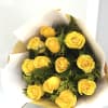 A radiant arrangement of sunny yellow roses and delicate greenery, this bouquet