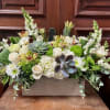 Recipe: White Hydranages, White Snapdragons, White Chrysanthemums, White Roses, Green and White