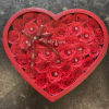 FAUX ROSES (FAKE ROSES) BEAUTIFULLY DESIGNED IN A HEART SHAPED BOX. WILL