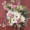 Blush Softy  is a soft, garden-inspired floral arrangement featuring a delicate