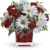 This simply sweet bouquet is delicately arranged in our ruby red glass