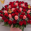 Deluxed roses in box red and pink roses 50 stems