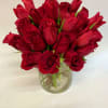 All red tulips and roses in one magic potion. Comes in a