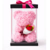 Soft pink foam roses form this adorable bear, complete with a mini