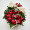 A dozen long stem premium white, pink or red roses, (indicate color