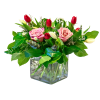 Classic Roses and Tulips mixed together in your choice of color. Please