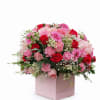 This elegant floral box arrangement features a luxurious mix of premium pink