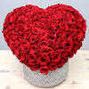 This hand crafted heart arrangement consists of 100 premium red roses. Make
