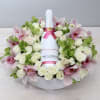 A beautiful bed of flowers to showcase your favorite bottle of bubbly!