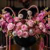 A collection of premiums flowers in different shades of Pink; stylized in
