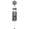 This windchime contains a solar powered light which illuminates the upper medallion