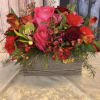 Hot pinks, reds, oranges, and greens make this bright and fresh fall