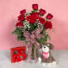 The Puppy Love Bundle by Savilles Florist is the whole Valentine's Day