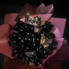50 black painted roses with gem pins in each rose, foiled butterflies