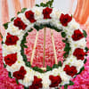 Funeral - Medium Wreath With Red And White Roses