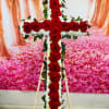 Funeral- Medium Cross With Red Roses