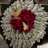 Bouquet money with roses 75 dollars 