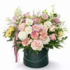 Blushing Box Garden is a romantic, garden-inspired arrangement designed in our signature