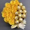 Yellow dozen roses and chocolates 