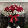 12 Fresh Cut Red Roses With Baby Breath
Bucket's Size Is 9.1/2 ''
