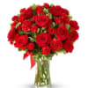 15 red roses with 15 red carnations and some mini carnations and